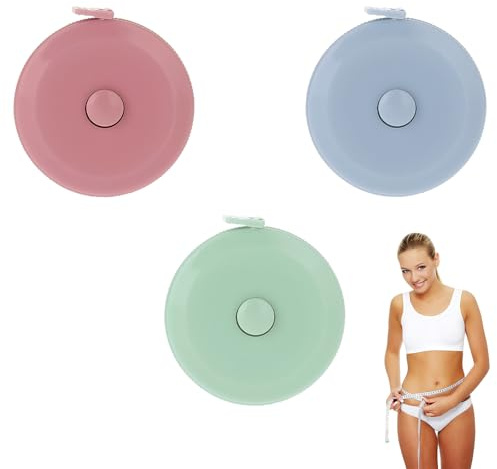 3 Stücke Maßband Körper 200 cm/79 Zoll Weiches Doppelseitiges Maßband Teleskopisches Massband für Körpergröße, Kleidung, Oberweite, Kopfumfang, Längenmessung
