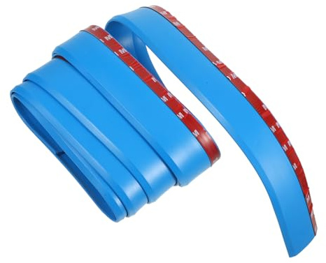 Ciieeo Protector Labio Parachoques Delantero Adhesivo Goma Carbono Azul Protección Anticolisión Coche Automóvil Exterior Uso Diario