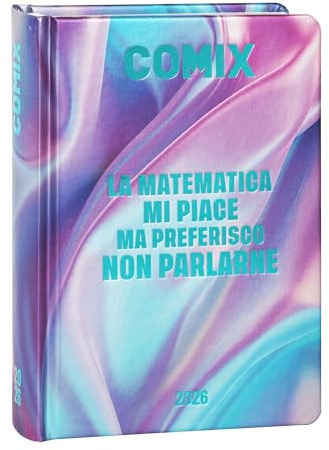 COMIX - Diario Mini Giornaliero 16 Mesi, Diario Scuola 2025-2026, con Copertina Rigida, Ideale per la Scuola Media e Superiore, 11x15.3h cm, Wave
