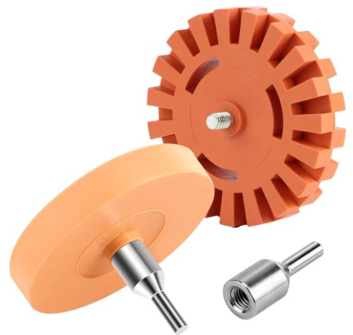 Borrador de Láminas,Disco de Goma con Adaptador Ø88mm+Ø100mm | Coche de Borrador de Láminas para una Eliminación Efectiva de Adhesivos