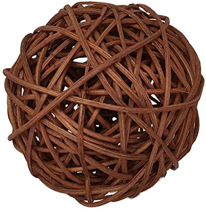 1 pezzo grande rotondo rattan vimini palla ornamenti decorazione casa 10 cm caffè