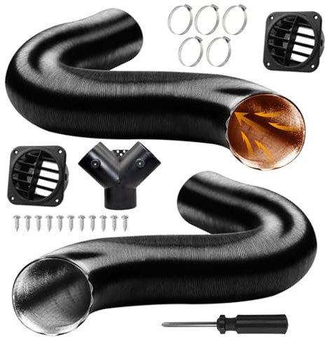 BANKKY 75mm Standheizung Zubehör für Dieselheizung: Y-Stück, Diesel Heater Warmluftschlauch, Heizungsdüsen, Schlauchschellen, Schrauben und Schraubendreher, Ideal für Wohnmobil, Transporter und Van