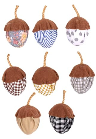 Festeggia l'autunno 8pcs decorazioni in tessuto per centrotavola del Ringraziamento e ornamento albero artigianato tessuto ghianda