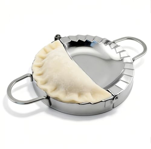 6-Inch Stainless Steel Empanada Press & Dumpling Maker – 2-in-1 Dough Cutter & Mold for Empanadas, Dumplings, Ravioli, Pierogi, & Hand Pies