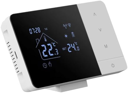 objbhuely Wifi Thermostats for Home - APP Voice Control Wifi Heating Thermostat - Indoor Smart Temp Controller | for Home RV Hotel Indoor Living Room Bedroom Bathroom Garage