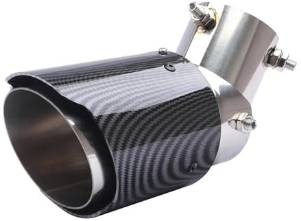 Autoauspuffendrohr Auspuffblende mit verstellbarem Winkel für PKW, SUV und LKW – Edelstahl mit Carbonfaser-ABS-Gehäuse Endrohrblende