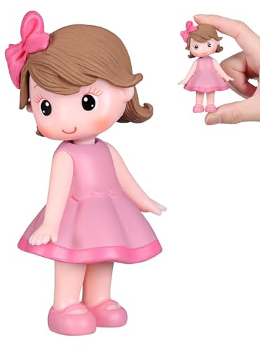 TOYANDONA Princess Cake Toppers: Cute Girl Figurine for Cake Decoration, Adorable Polymer Clay Little Girl Doll Model - Perfect for Birthday Celebration, Baby Shower,party Centrepiece (pink)