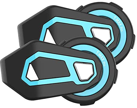 FreedConn Bluetooth-Gegensprechanlage für Motorradhelm, TMax-Pro Vollduplex-Gruppen-Intercom-Bluetooth-System für 6 Fahrer/Reichweite 1500 m/GPS/UKW-Radio/Freisprecheinrichtung (2 Stück)