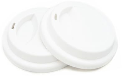 NanTun Silicone Drinking Lid Spill-Proof Cup Lids Reusable Coffee Mug Lids Coffee Cup Covers 2 Pcs - White