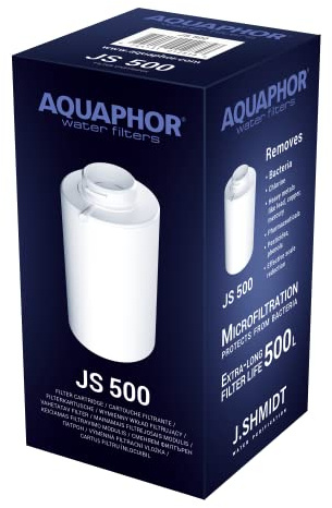 AQUAPHOR J. Shmidt 500 Ersatzfilter Langlebige Filterleistung Beseitigt Viren, Bakterien, Chlor und Schwermetalle, Mikroplastik, PFOAs und Pharmazeutika.