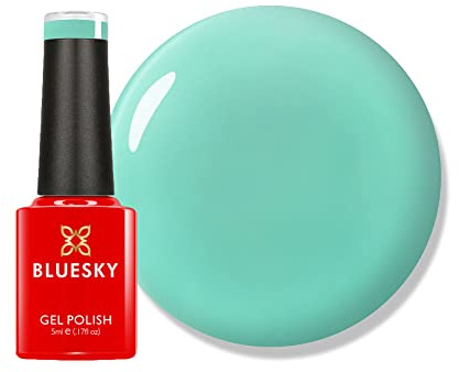 Bluesky Gel Nail Polish, Blue Raspberry -Pastel06, Blue/Green, Teal, Pastel, Long Lasting, Chip Resistant, 5ml (Requires Drying Under UV LED Lamp)