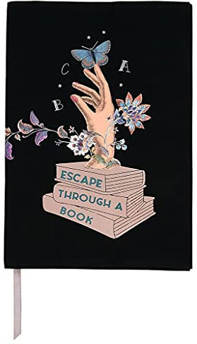 moses. libri_x Buchumschlag mit Lesebändchen, Buchhülle aus Baumwolle, Umschlag für die Lektüre, Escape through a book - Größe L