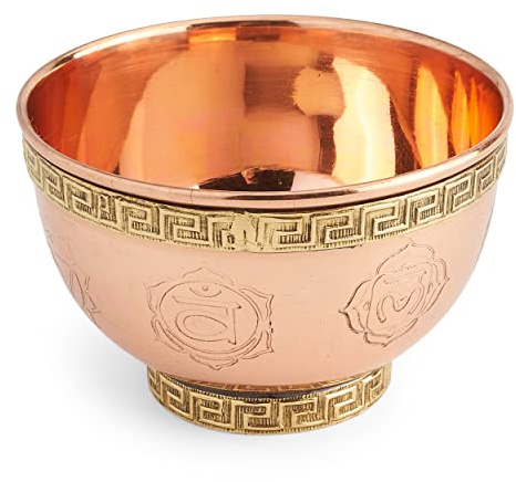 NKlaus Ø 8 cm cuenco de incienso Chakra de cobre macizo cuenco de incienso antiguo 39139