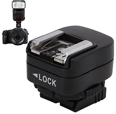 Akozon TF‑334 Hot Shoe Adapter Camera Hot Shoe Mount Adapter Hot Shoe Flash Adapter with Extra PC Sync Connection Port for A7, A7C, A7R, A7RII, A7MII, A7RIII, A7MMIII, A74, A7R4, A7R4A, A9, A9II, A1