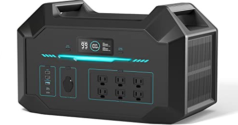 RENOGY Estación de energía portátil 998 Wh, salida de 2100 W, con 12 salidas: 6 salidas CA, 2 salida USB-C para acampadas y caravanas con generador solar