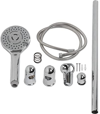 360° Shower Slide Rail Set - Adjustable Height with 1.5m Hose, Stainless Steel Shower System