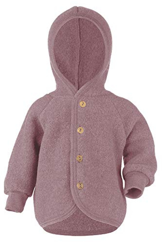 Engel Baby Jacke mit Kapuze Wollfleece (Rosenholz Melange, 110-116)