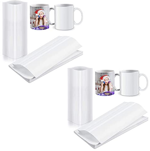 KVSERT 140 Stück Sublimations-Schrumpffolie, 12,7 x 25,4 cm, Wärmeübertragung, Schrumpffolie, Beutel für Tasse,