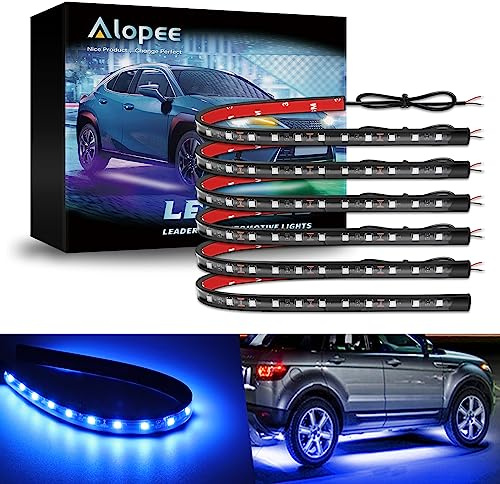 6pcs LED Innenbeleuchtung Auto, 32CM 12V DC blau Streifen Innenbeleuchtung, Autozubehör Geschenke für Männer Frauen, Auto Sachen Gadgets für die Dekoration