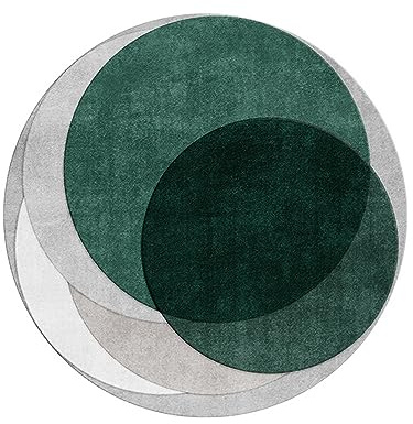 PALVIT Tappeto da comodino, 180 x 180 cm, a pelo basso, con fondo antiscivolo, per divano, tavolo, soggiorno, cucina, bagno, rotondo, lavabile, decorazione per la casa