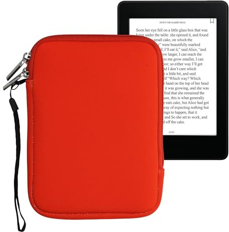 kwmobile Custodia Universale per eReader - Copertina in Neoprene Arancione con Chiusura a Zip - Misura 17 x 12 x 2 cm - Astuccio portatablet