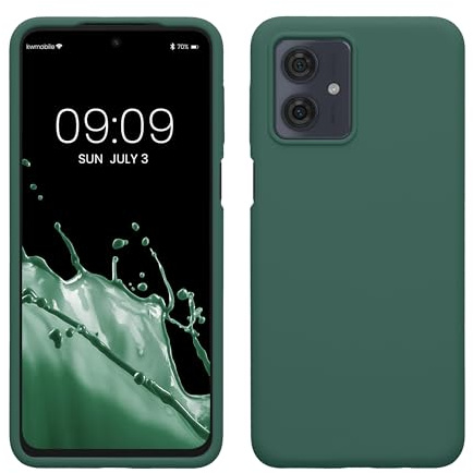 kwmobile Carcasa Compatible con Motorola Moto G54 5G Funda - Case TPU y Silicona antigolpes - Apto Carga inalámbrica - Verde Bosque