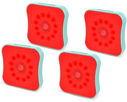ZOCIFINER Lot de 4 veilleuses à lumière rouge avec détecteur de mouvement, batterie rechargeable, lumière rouge magnétique, 670 nm, lumière rouge pour sommeil, salle de bain, chambre à coucher