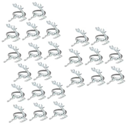 HEMOTON STK Weihnachtsserviettenringe Weihnachten Hirsch Serviettenringe Serviettenhalter Für Weihnachten Aus Metall Dekorative REH Partybedarf Legierung