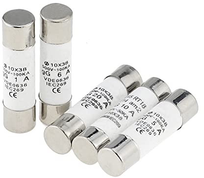 PAKMEZ Sicherung 10 Stück 10 x 38 flinke Keramiksicherung 10 x 38 mm Sicherung 500 V 1 A 2 A 3 A 4 A 5 A 6 A 10 A 16 A 20 A 32 A for RO15 RT18 RT14 Sicherungskern (Color : Pattern Random, Size : 10A)