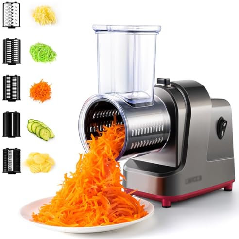 GAORUTO Electric Cheese Grater Electric Vegetable Cutter Electric Slicer Shredder Salad Maker Large Diameter Carrot Potato Slicer Multifunctional A