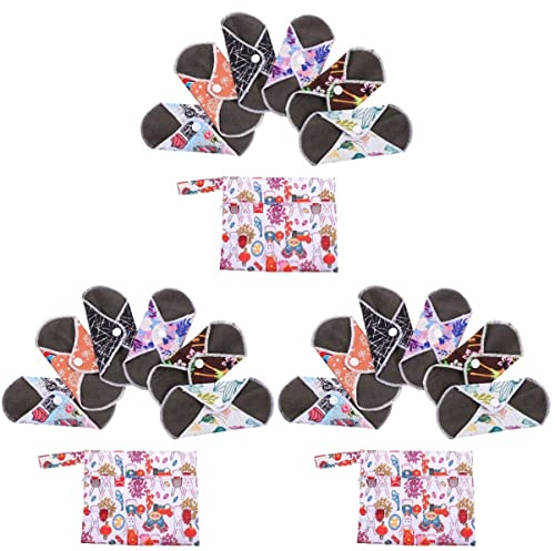 FRCOLOR 3juegos Toallas Menstruales Reutilizables De Bolsa De Almacenamiento Compresas Femeninas Ecológicas Para Menstruales De Compresas De Aleatorios