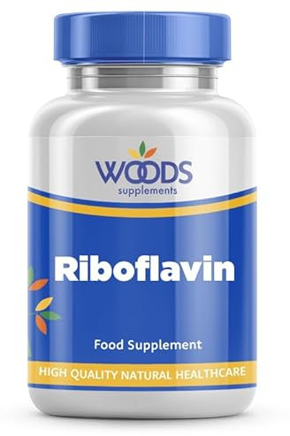 Woods Supplements - 100mg Riboflavin Vitamin B2 180x Vegan Tablets, Contributes to Normal Vision, Skin & Energy Metabolism. Supports Reduction of Tiredness & Fatigue, No Additives