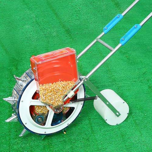 Manuelle Saatgut-Pflanzmaschine, Präzisions-Gartensämaschine, Garten-Push-Sämaschine, handgeführte Reihenkultur-Pflanzmaschine, für Mais, Baumwolle, Sojabohnen, Erdnüsse,10 Mouths