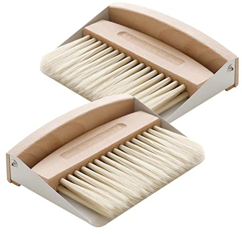 Anneome 2sets Mini Scopa e Paletta per Pulizia Dettagli Piccola Spazzola per Tastiera Computer Paletta per Pulizia Scrivania Leggero Strumento