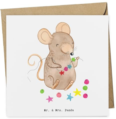 Mr. & Mrs. Panda Grußkarte Maus Schmuck selber machen - Geschenk, faltkarte, Klappkarte, Glückwunschkarte, Basteln, DIY, anlasskarte, doppelkarte