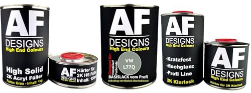 Alex Flittner Designs FÜR VW L77Q Grau Autolack Set 2K HS Grundierung 2K Klarlack kratzfest Lackierung Smart Repair