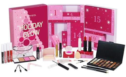 Welhammsae Set Trucco Professionale, Tutto in Uno, 24 pezzi, Palette di Trucco, Lucidalabbra, Rossetto, Ombretto, Cipria, Matita per Sopracciglia, Palette Cosmetica per Ragazze Adolescenti e Donne
