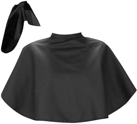 Mantello da parrucchiere – copertura professionale per taglio di capelli corti – grembiule da parrucchiere regolabile, attrezzatura da salone, mantello da barbiere nero per salone di casa, Attributo