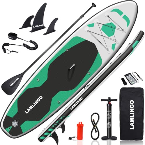 Rolimate SUP Board Paddle Board Dickes Stand Up Paddling SUP Board Set für Sport Rudern/Rucksack/Spule Leine/Leash/Mobiles Wasserdichtes Gehäuse