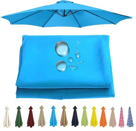 UWOBTN Toldo de Recambio de Sombrilla 2/2.3/2.5/2.7/3 Metros 6/8 Varillas Impermeable Cubierta de Repuesto para Sombrilla para Jardín, Patio, Piscina, Terrazas