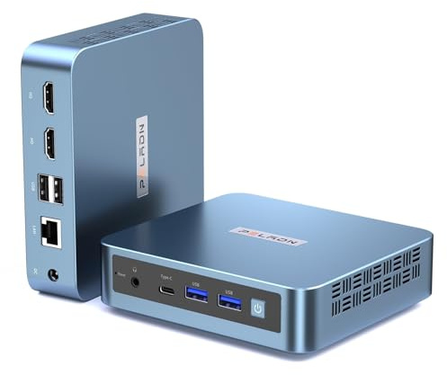 PELADN WI-6 Mini PC, 12th Gen N100 (bis zu 3,4 GHz), 16 GB DDR4 RAM, 512 GB M.2 SSD, Triple 4K Display, HD, Type-C, USB3.2, WiFi5, BT4.2, für Zuhause/Büro/Schule