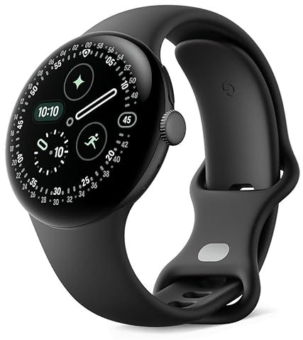 Google Pixel Watch 4 (41 mm) - Smartwatch Android con tracker per fitness e benessere, e assistente virtuale Gemini - Cassa in alluminio nero opaco - Cinturino sportivo nero ossidiana - LTE