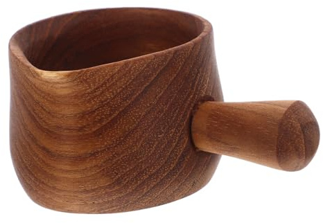 Garneck Pala De Madera Para Agua Salsera De Madera Japonés Asa Dispensador De Salsa Para Cocina y Comedor Elegante Recipiente Para Salsa De