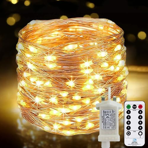 300LED Fairy Lights Plug in,30M/98FT Waterproof String Lights with Remote Control Timer,8 Modes Christmas Fairy Lights Mains Powered for Bedroom Garden Wedding Party Christmas Trees(Warm White)