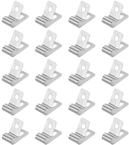 sourcing map 20pcs Metal Wire Clamp 3/16 Inch (5mm) R-Type Cable Clip 304 Stainless Steel Conduit Cable Clamp Cord Fastener Holder Strap Clip for Industrial Household Installation Pipe Wire