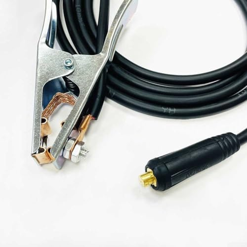 HanOaki Morsetto per filo di saldatura a terra, 300 A, cavo in rame resistente, da 2 a 5 metri, per taglio al plasma, supporto per elettrodi, business e industriale (3 metri)