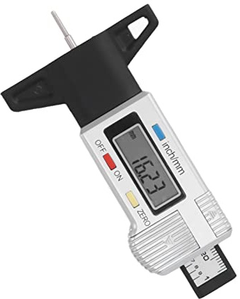 VGEBY Tire Tread Depth Gauge, Digital ABS Tool with LCD Screen for Car Truck Motorcycle Tires, 0-25.4mm Measurement Range