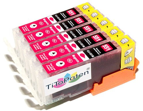 TiToPaten* - 5X Canon Pixma IP 7250 kompatible XL Druckerpatronen - Magenta - Patrone MIT CHIP !!!Hohe Laufleistung!!!