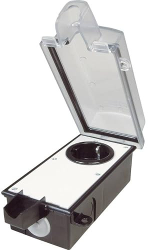 InterBaer 9015-002.81 Aufputz-Steckdose abschließbar Schwarz, Transparent