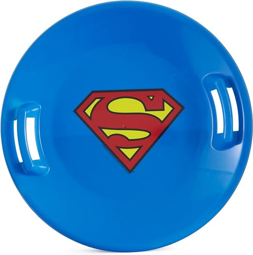 Slippery Racer Superman Downhill Pro Saucer Snow Sled, Blue
